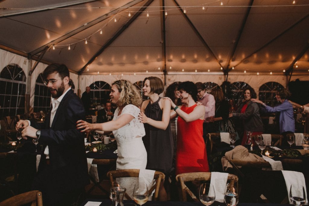 dance train at a wedding