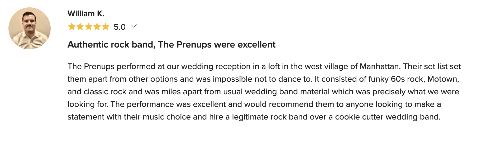 PreNups Best Band Review